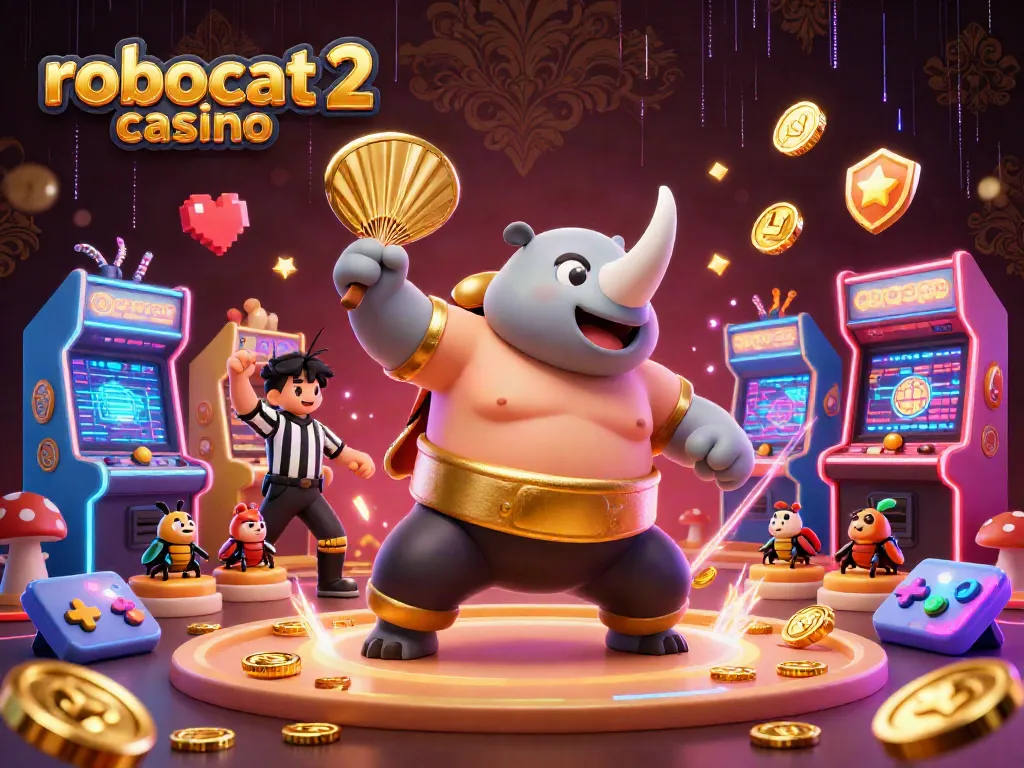 Engage with the thrilling robocat 2 casino experience featuring a sumo champion beetle and gaming elements.